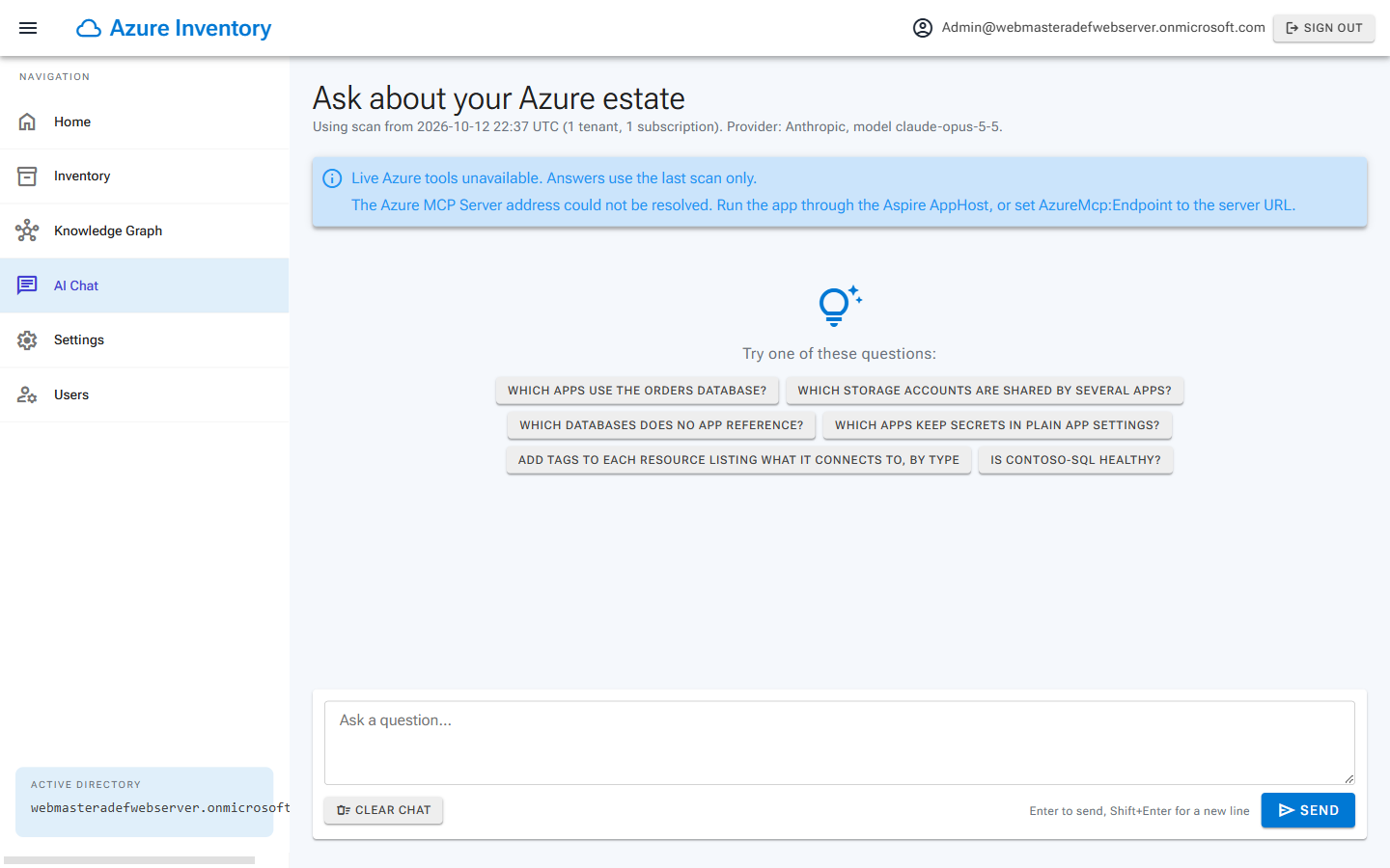 The Settings page after clicking Save, showing the AI provider settings stored for the session with the Anthropic provider and claude-opus-5-5 model.