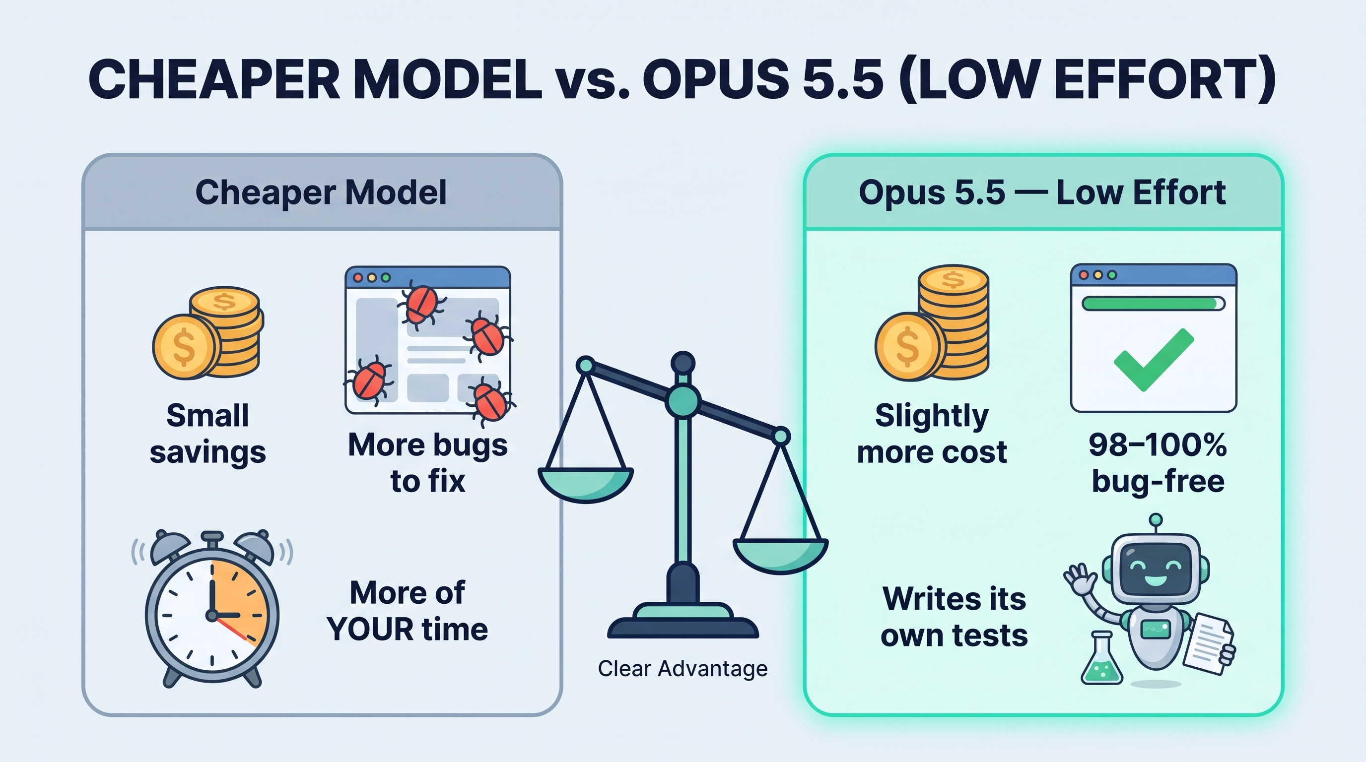 Cheaper model versus Opus 5.5 at low effort