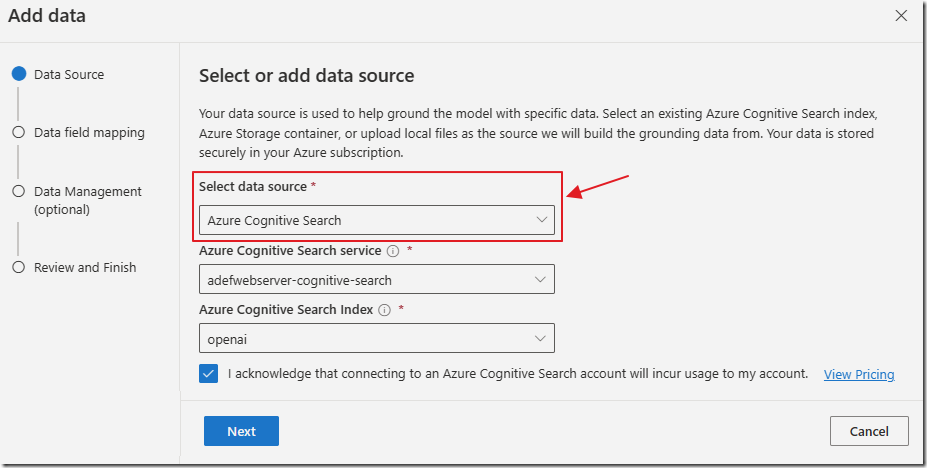 Use Azure OpenAI Add your data vector search from code – baeke.info